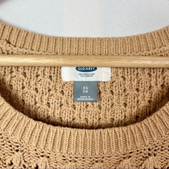 Old Navy Camel Brown Popcorn Knit Pullover Crew Neck Sweater XS - Picture 3 of 4